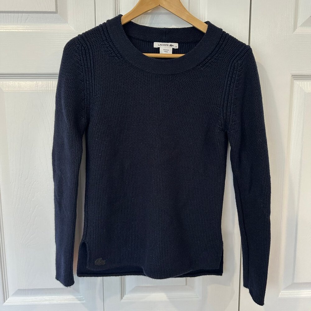 Lacoste Women's Crewneck Wool/Polyamid Sweater Size 38